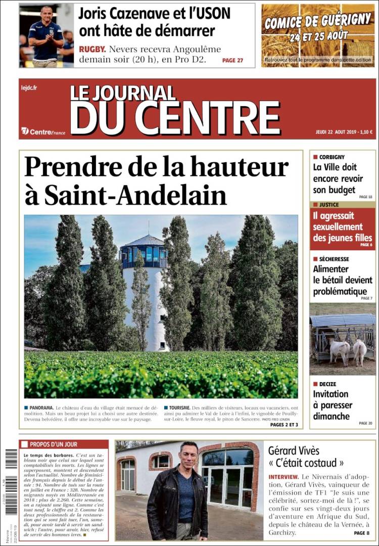 Portada de Le Journal du Centre (France)