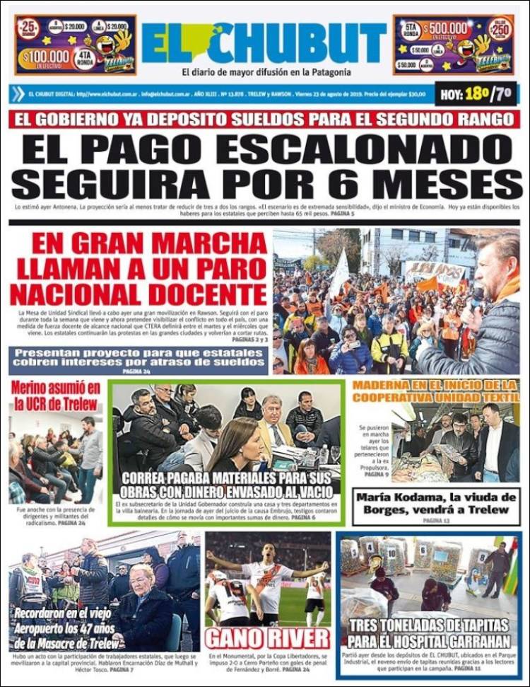 Portada de El Chubut (Argentina)