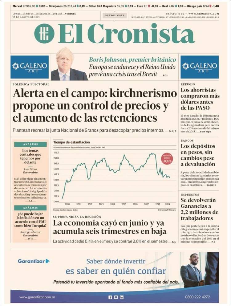 Portada de El Cronista Comercial (Argentina)