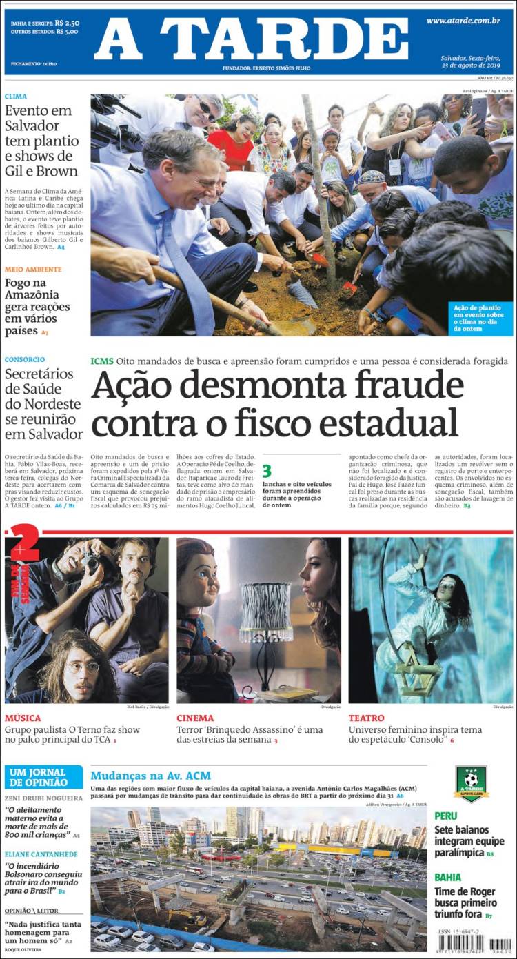 Portada de Diário A Tarde (Brasil)