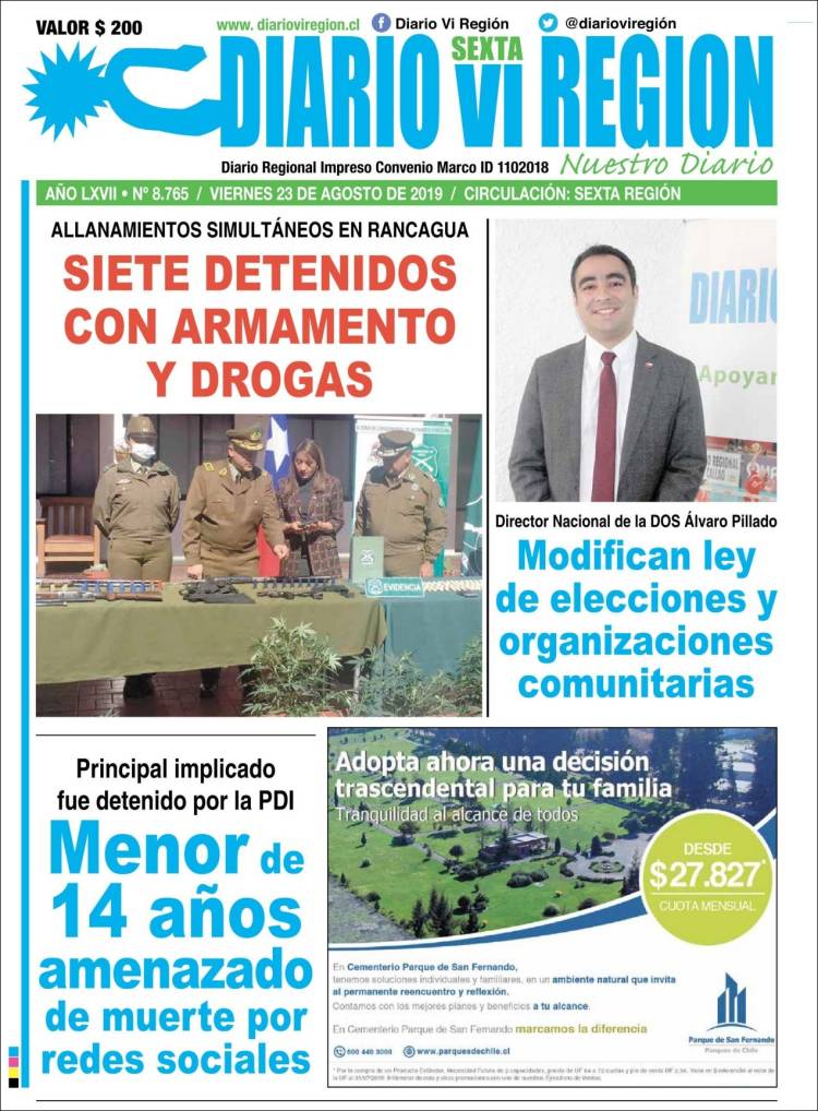 Portada de Diario VI Región (Chile)