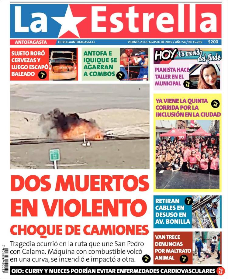Portada de La Estrella del Norte (Chile)