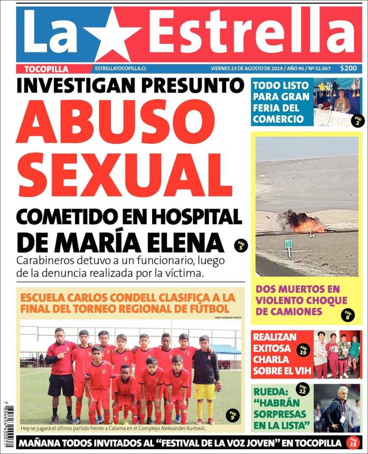 Portada de La Estrella de Tocopilla (Chile)