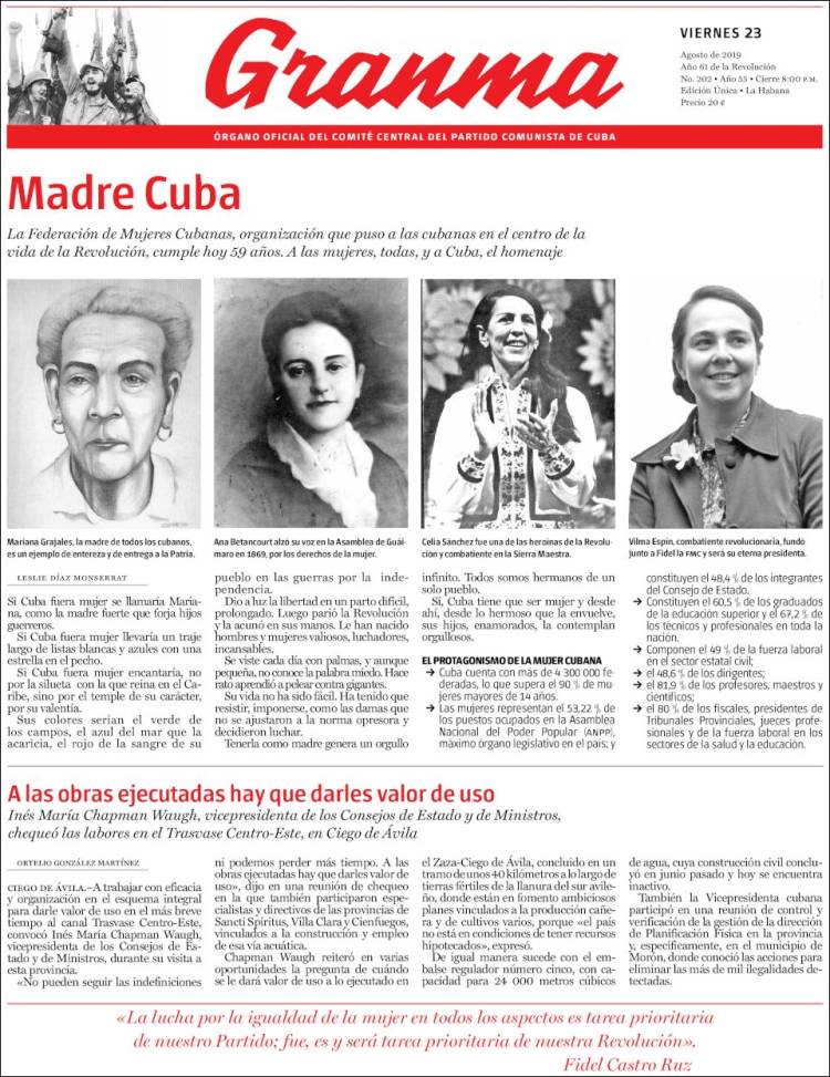 Portada de Granma (Cuba)