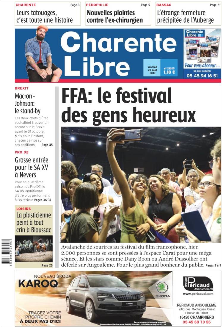 Portada de Charente Libre (Francia)