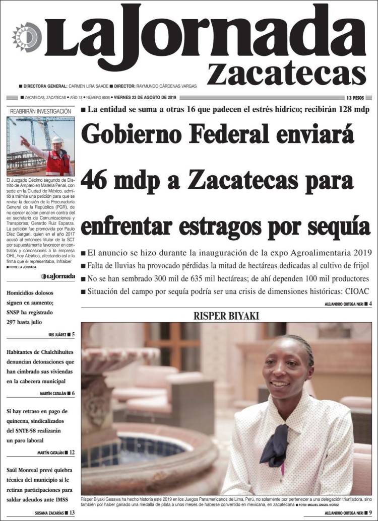 Portada de Jornada de Zacatecas (M&eacute;xico)