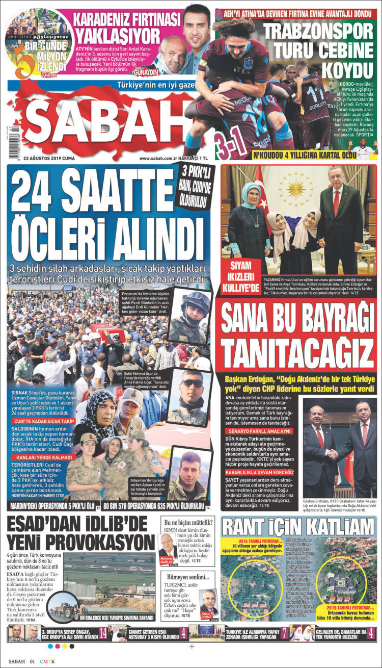 Portada de Sabah (Turqu&iacute;a)