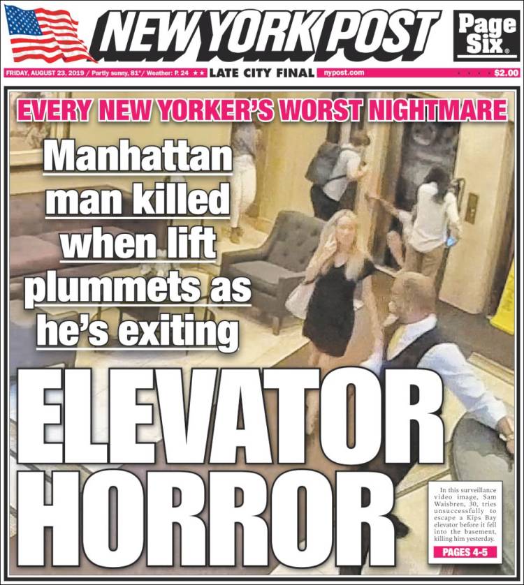 Portada de New York Post (USA)