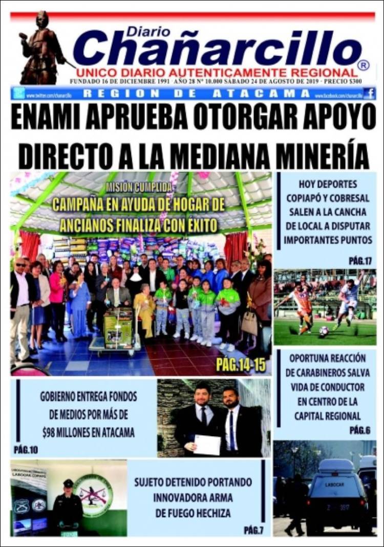 Portada de Diario Chañarcillo (Chile)