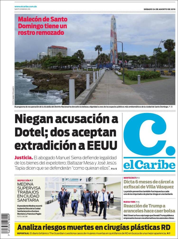 Portada de El Caribe (R. Dominicana)