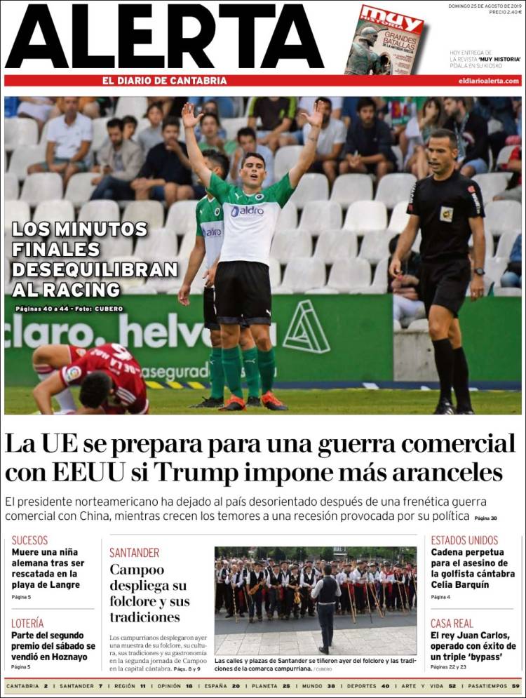 Portada de Alerta - El Diario de Cantabria (España)