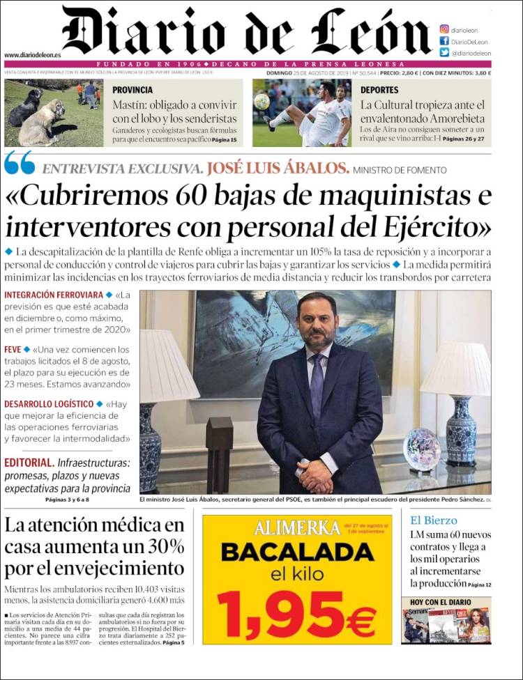 Portada de Diario de León (España)