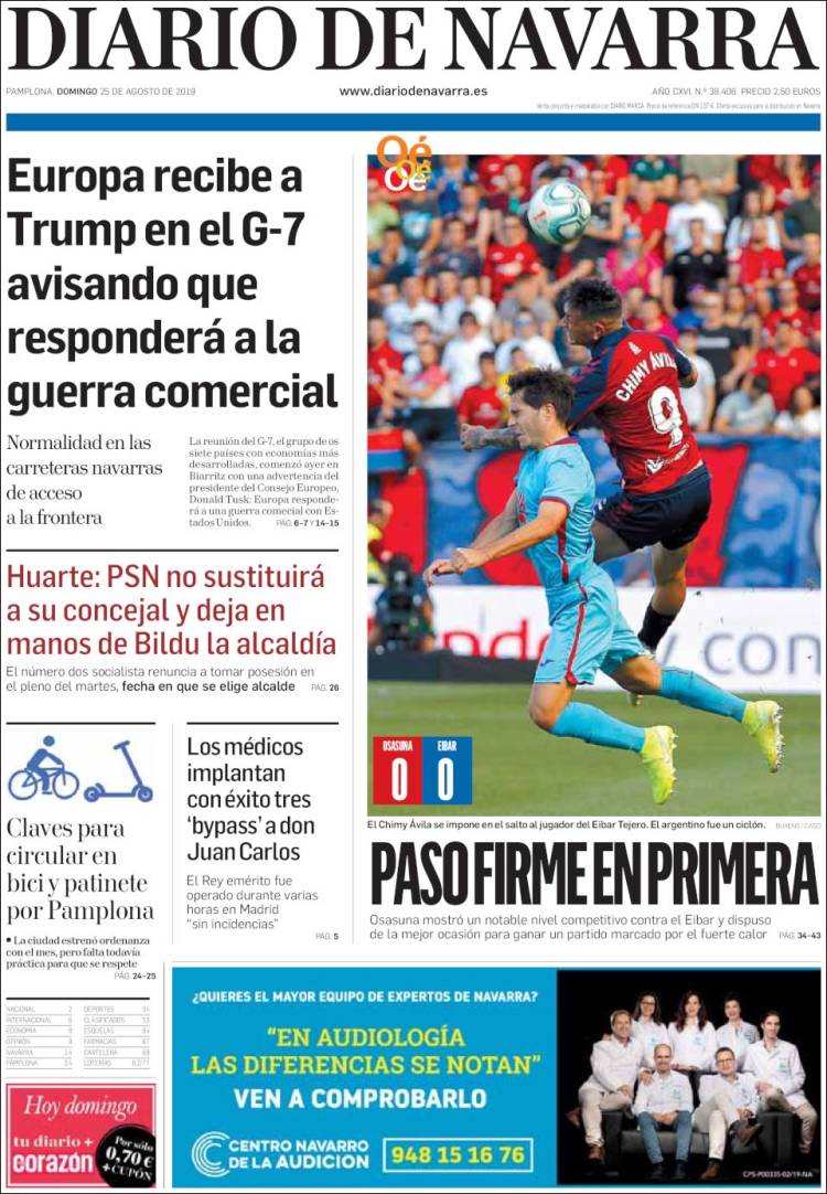 Portada de Diario de Navarra (España)