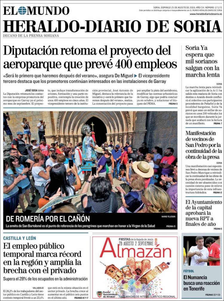Portada de Diario de Soria (España)