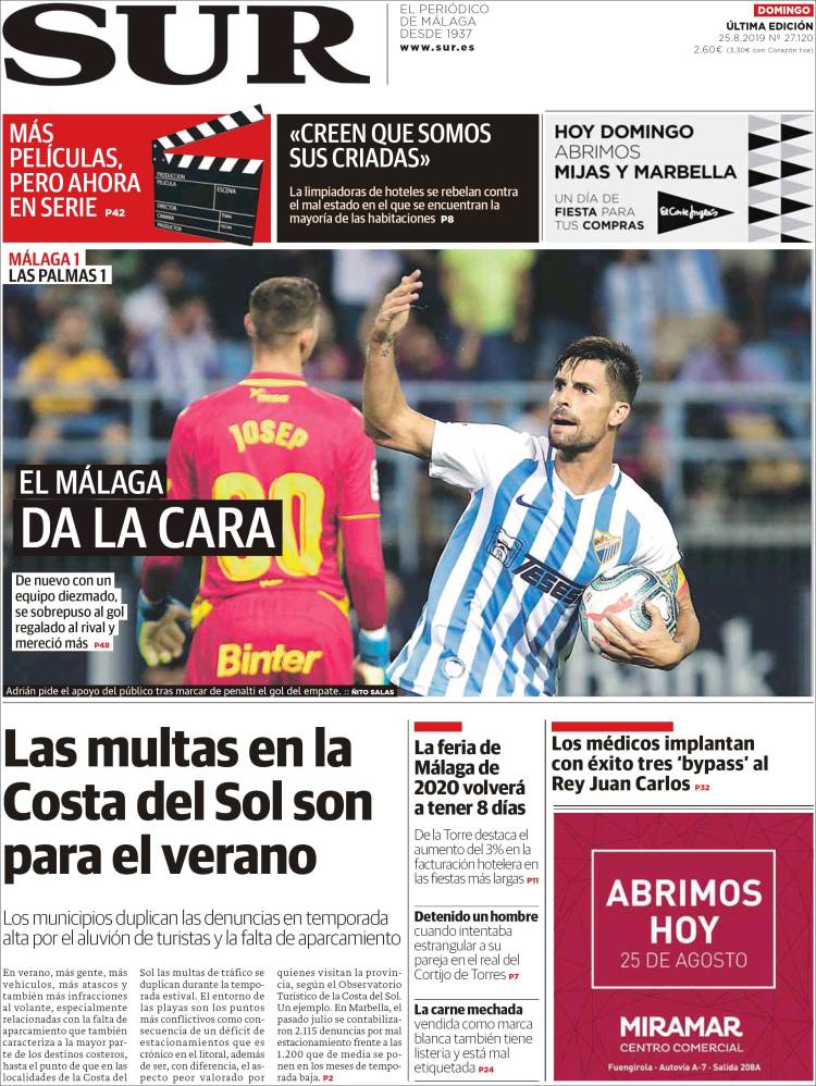 Portada de Diario el Sur (España)
