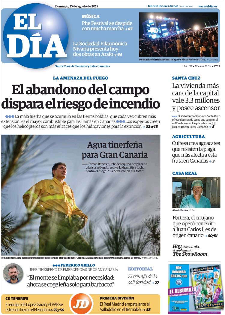 Portada de El Día (España)