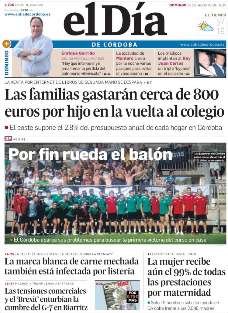 Portada de El Día de Córdoba (España)