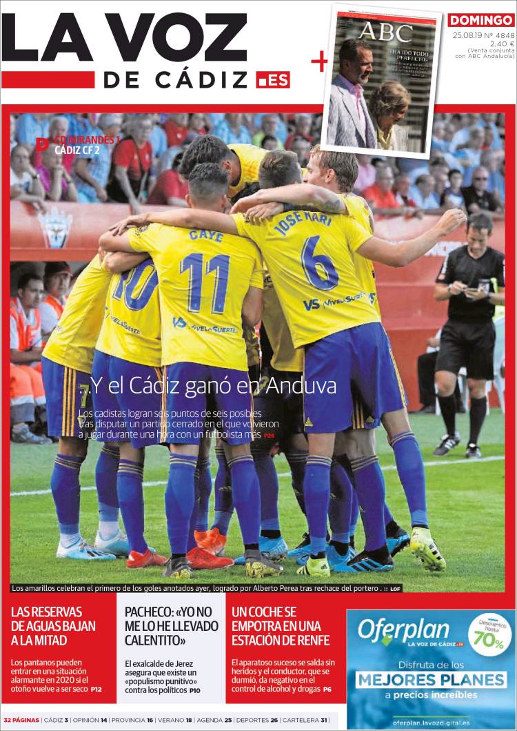 Portada de La Voz de Cádiz (España)