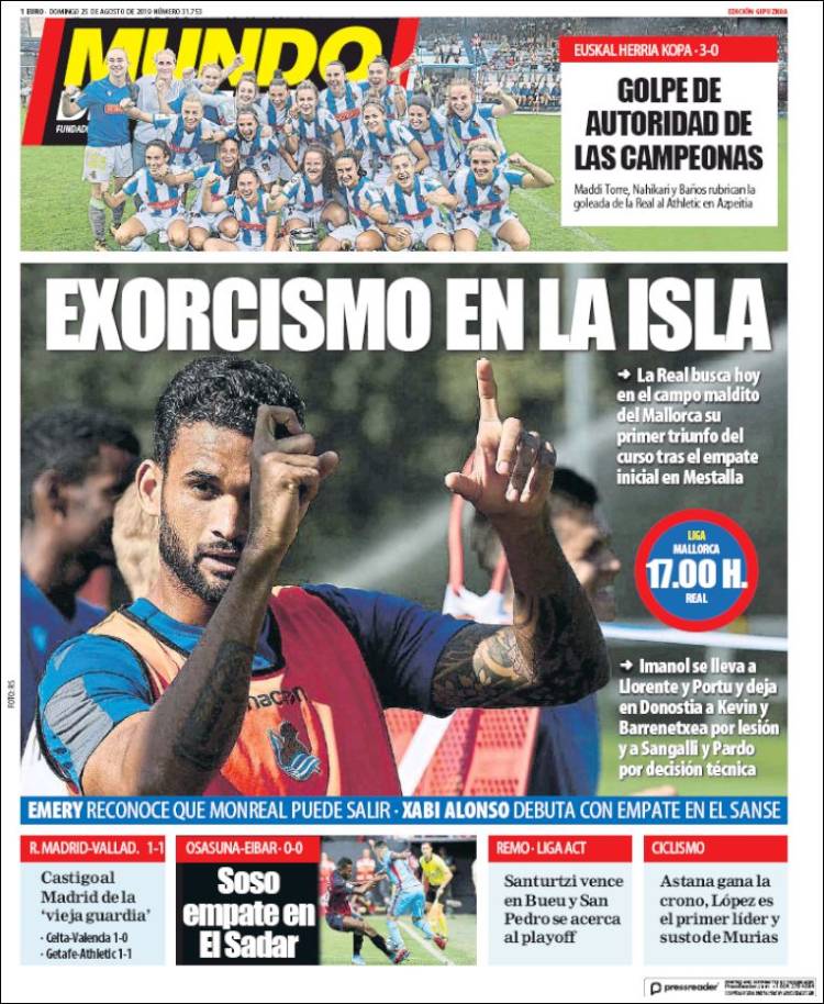 Portada de Mundo Deportivo Gipuzkoa (España)