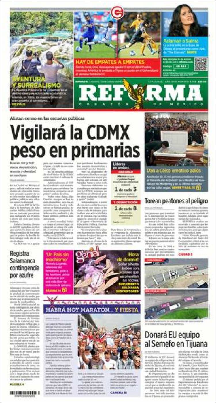 Portada de Reforma (México)