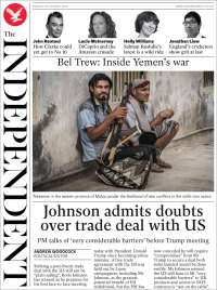 Portada de The Independent (Reino Unido)