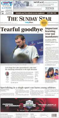 Portada de The Indianapolis Star (USA)