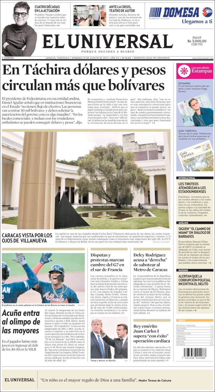 Portada de Universal (Venezuela)