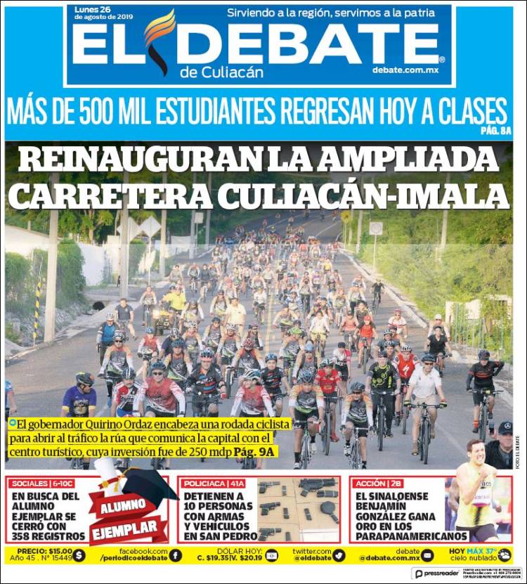 Portada de El Debate de Culiacán (Mexico)