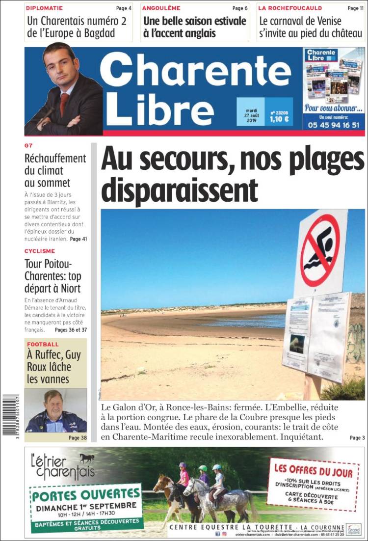 Portada de Charente Libre (Francia)