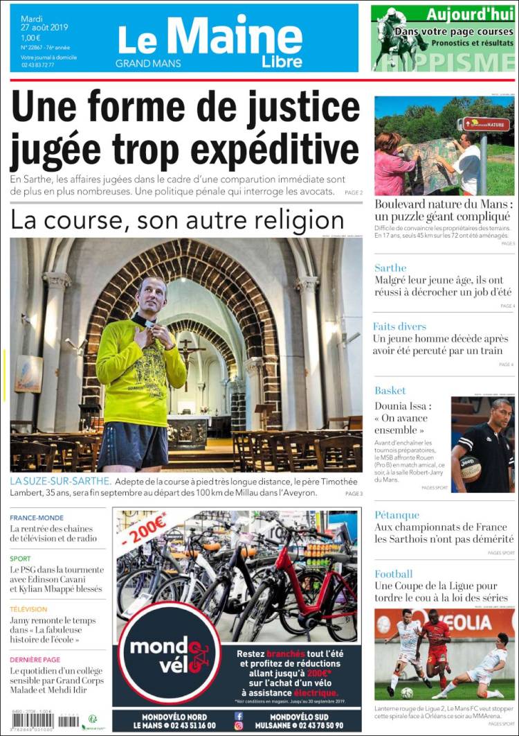 Portada de Le Maine Libre (Francia)