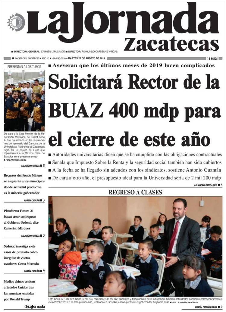 Portada de Jornada de Zacatecas (M&eacute;xico)