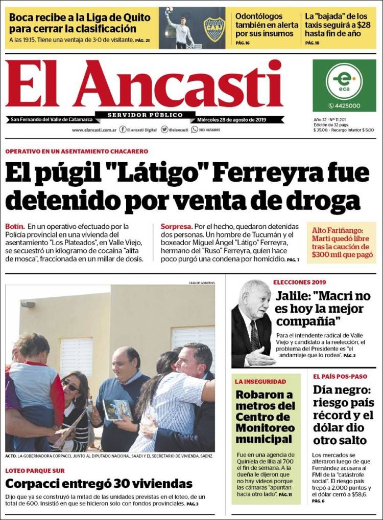 Portada de El Ancasti (Argentina)