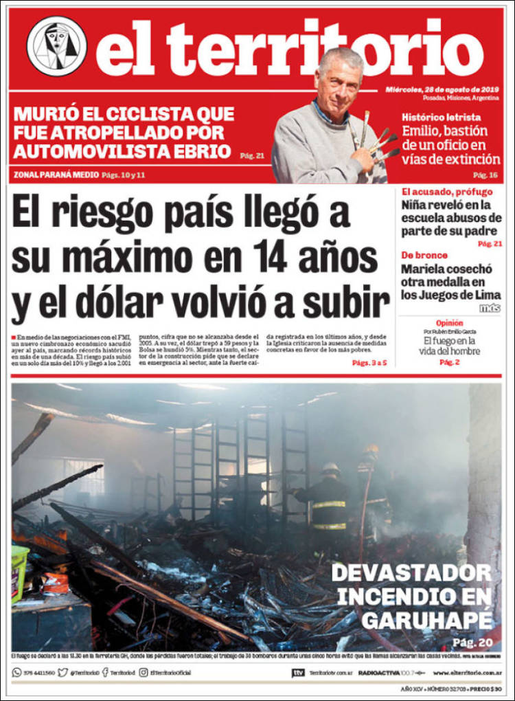 Portada de El Territorio (Argentina)