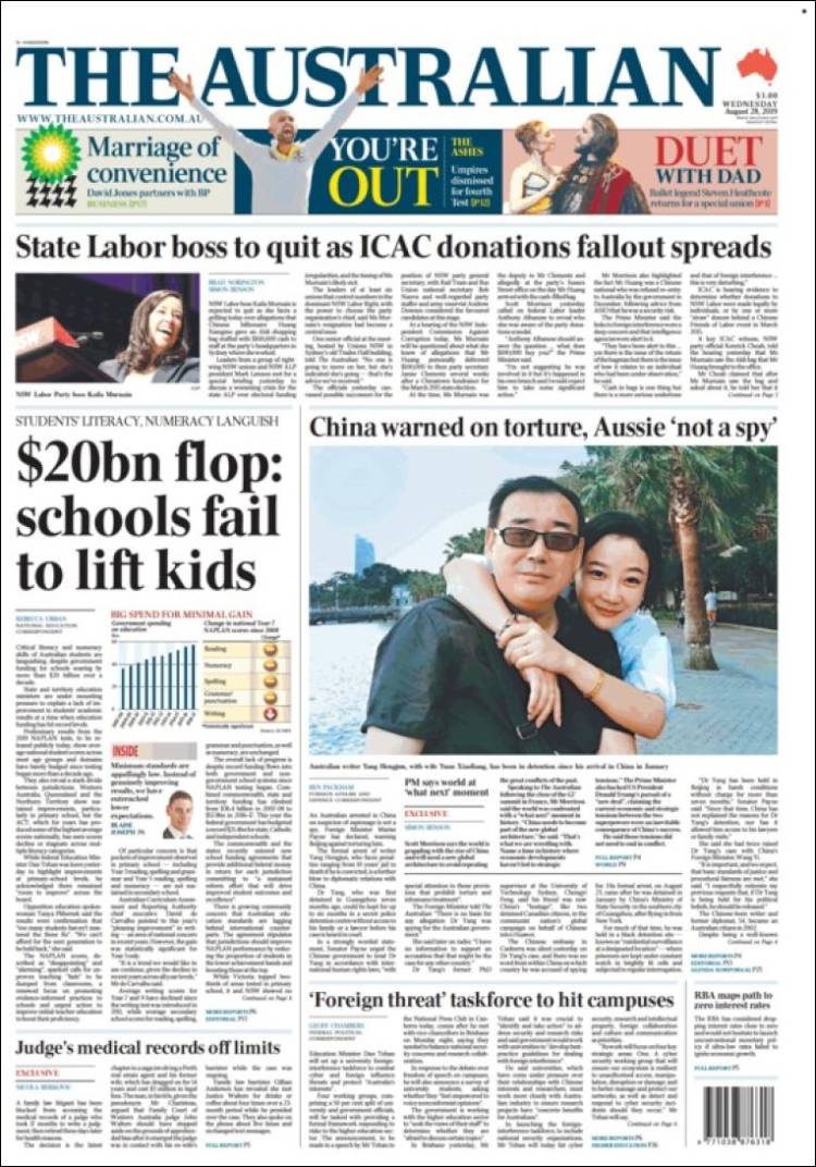 Portada de The Australian (Australia)