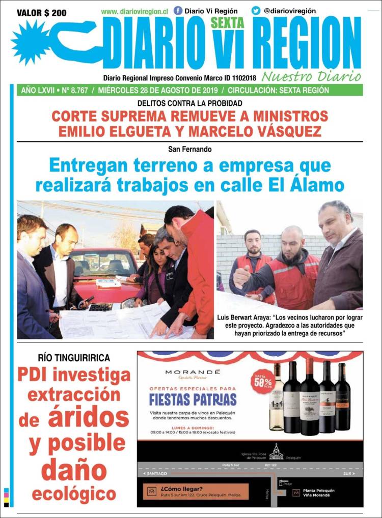 Portada de Diario VI Región (Chile)