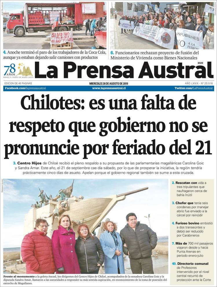 Portada de El Magallanes (Chile)