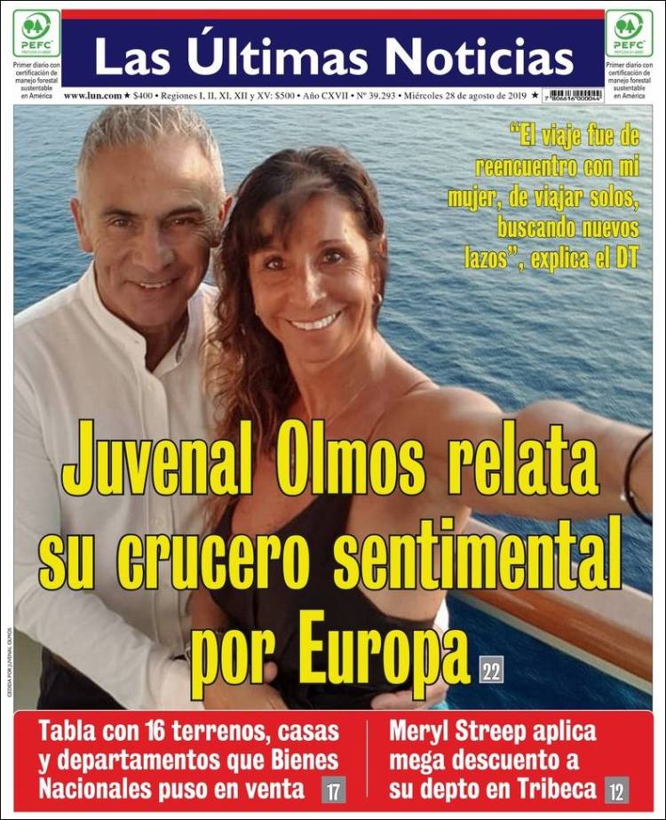 Portada de Las Últimas Noticias (Chile)