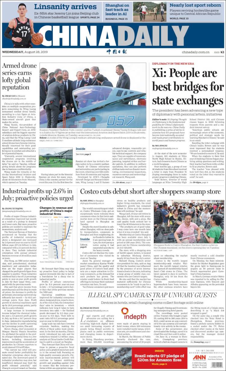 Portada de China Daily (China)