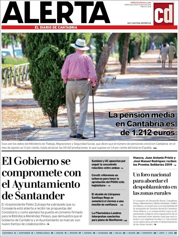 Portada de Alerta - El Diario de Cantabria (España)