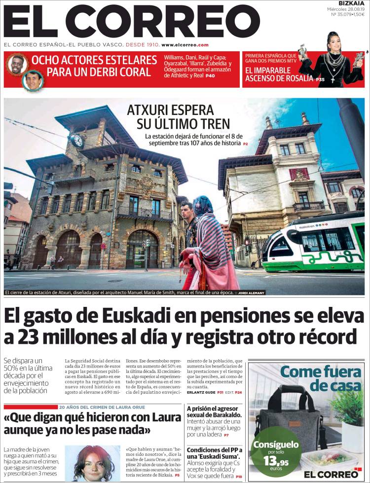 Portada de El Correo (España)