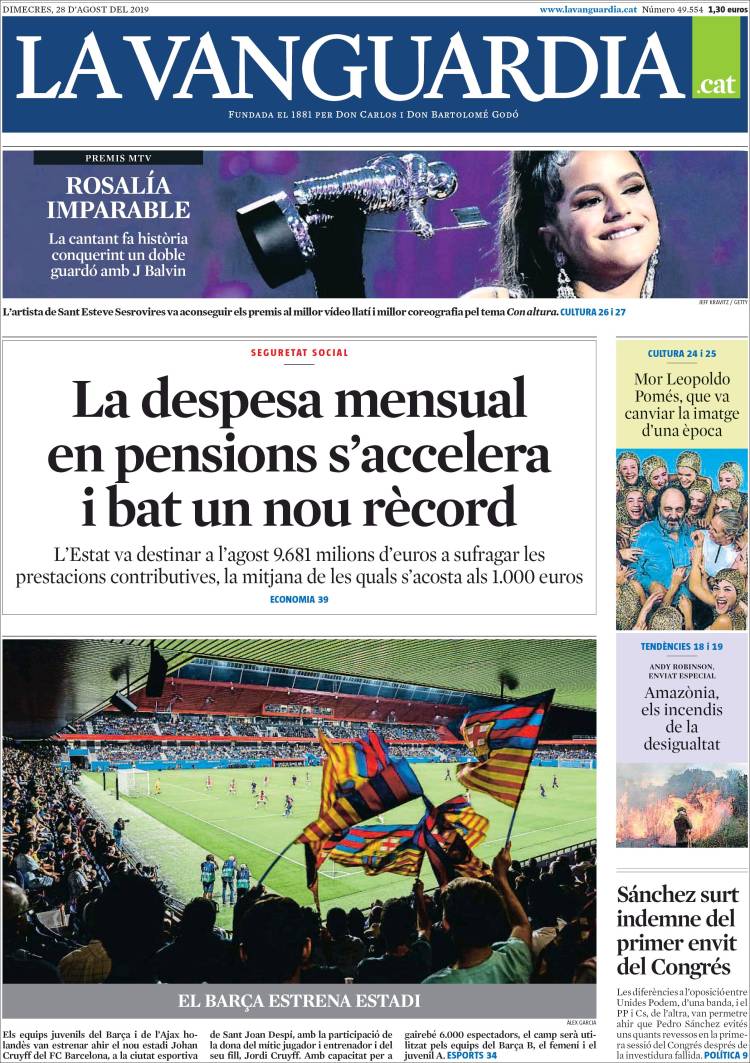 Portada de La Vanguardia (España)