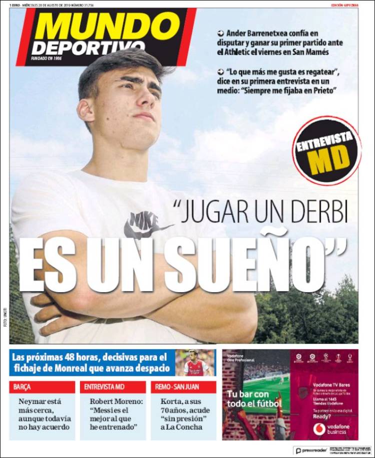 Portada de Mundo Deportivo Gipuzkoa (España)