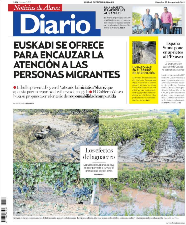 Portada de Noticias de Álava (España)