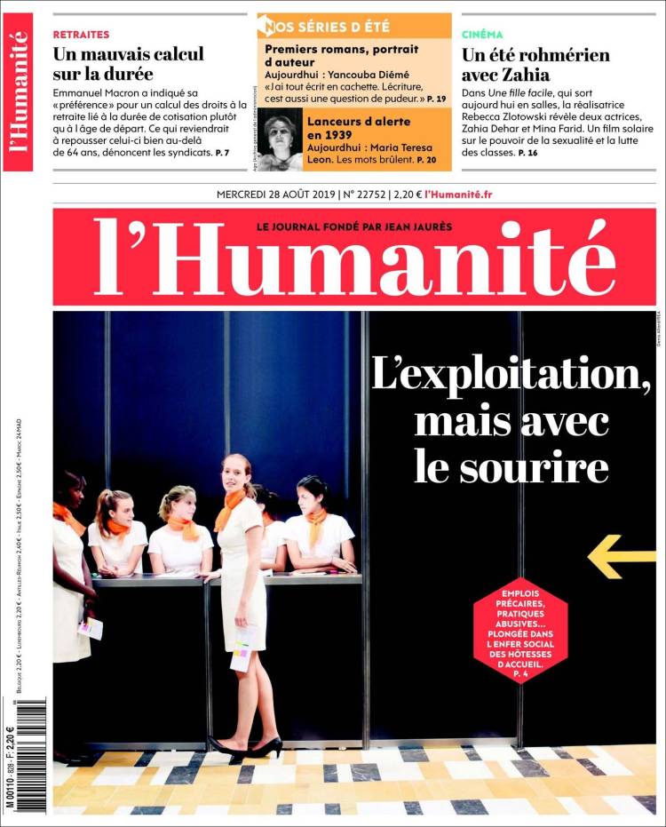 Portada de l'Humanite (Francia)