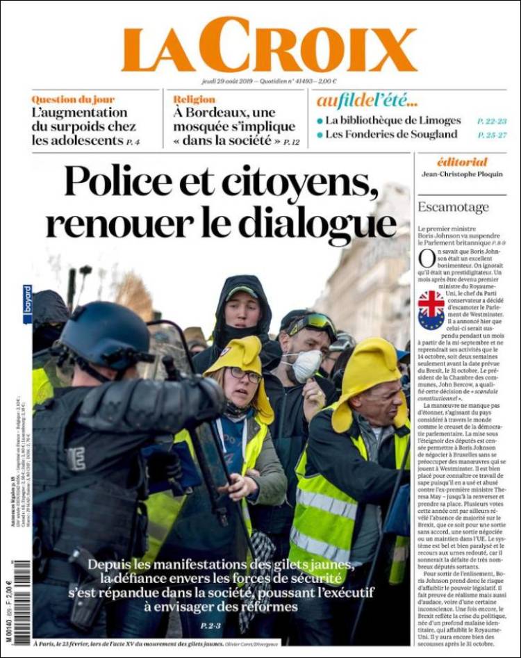 Portada de La Croix (Francia)