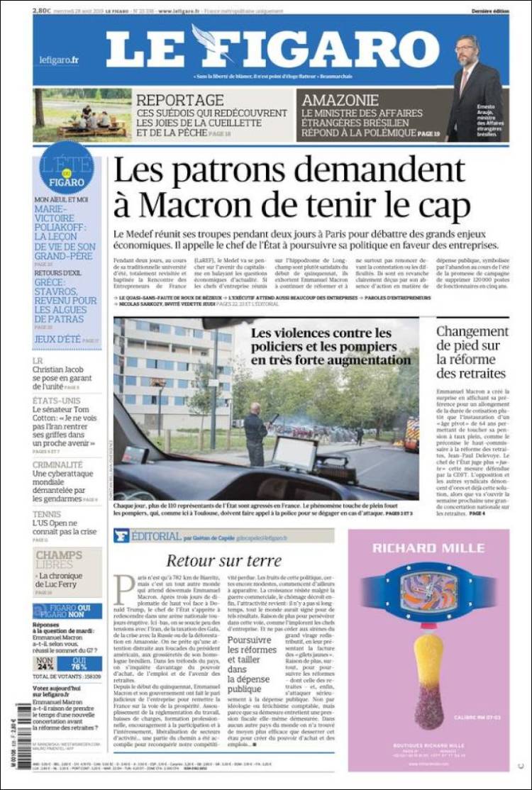 Portada de Le Figaro (Francia)