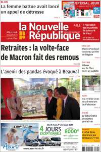 Portada de La Nouvelle Republique (Francia)