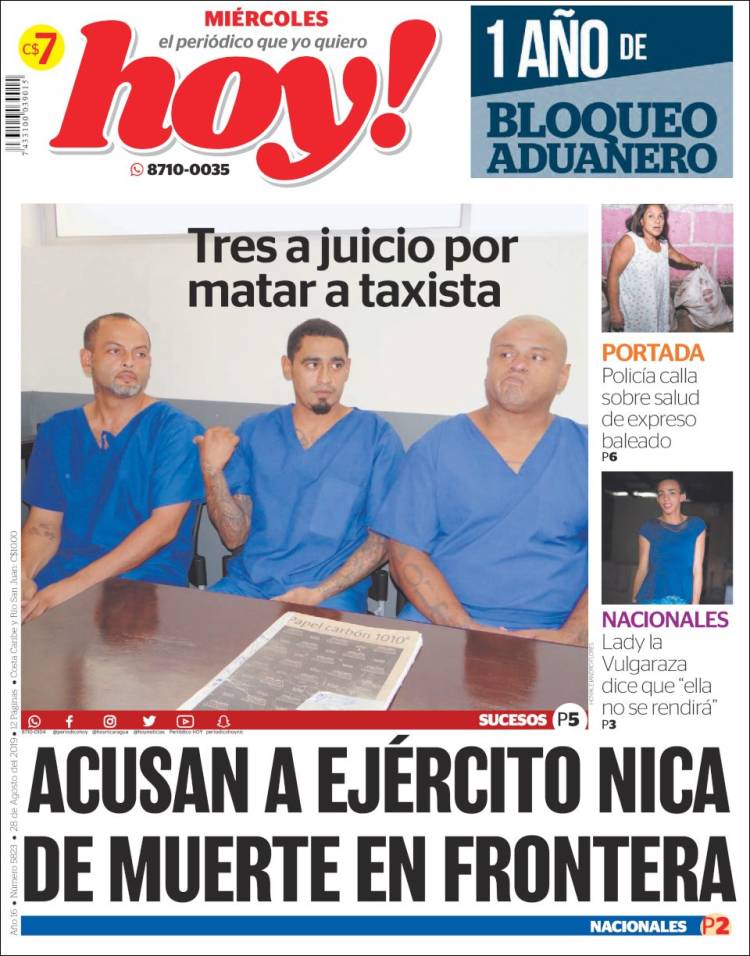 Portada de Hoy (Nicaragua)