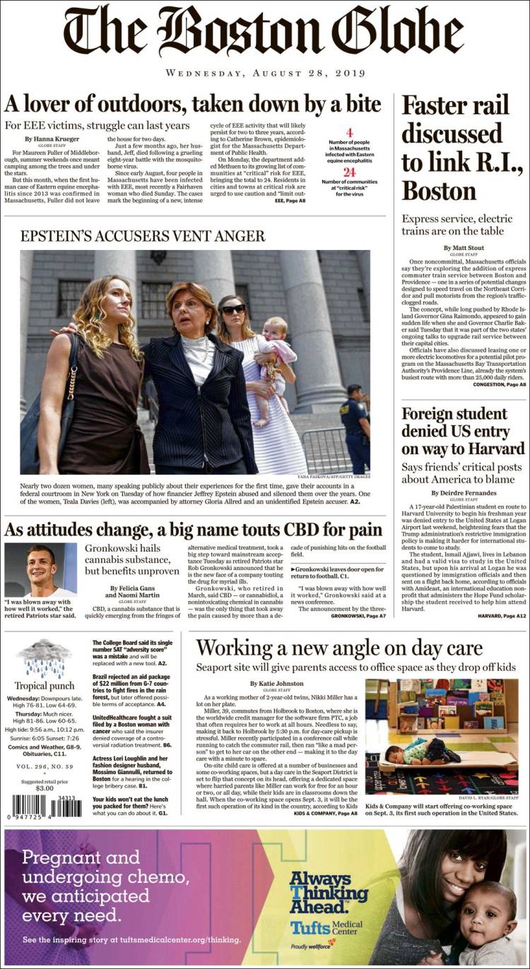 Portada de Boston Globe (USA)