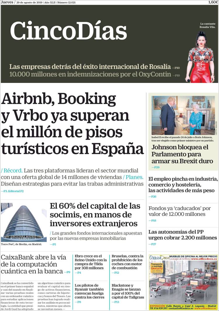 Portada de Cinco Días (Espa&ntilde;a)
